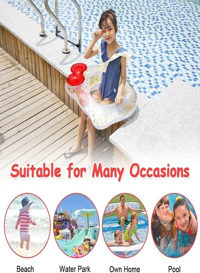 Anadi Swim Ring for Kids Inflatable Durable Pool Float, Cartoon Cat Shaped Swimming Float Tube Ring 64cm with Multi Color - Image 4